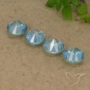 2.10 ct natürliche Helles Maya-Blau Zirkon-Edelsteine, Runden, VVS-VS