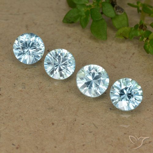 2.08ctw Natürlicher Baby blau Zirkon, Runden, VVS