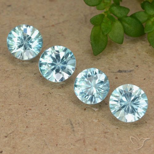 1.99ctw Natürlicher hellblau Zirkon, Runden, VVS