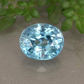 2,18 ctw natürlicher blauer Zirkon, Oval Schliff, VVS