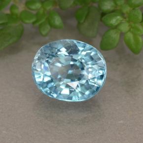 2,18 ctw natürlicher blauer Zirkon, Oval Schliff, VVS
