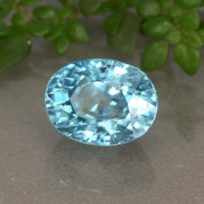 2,81 ctw natürlicher blauer Zirkon, Oval Schliff, VVS