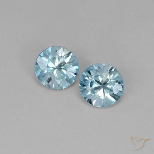 1.00ctw Natürlicher hellblau Zirkon, Runden, VVS-VS