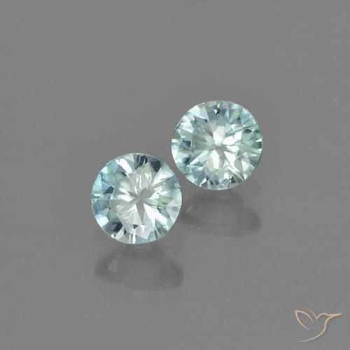 0.89 ct natürliche Helles Aquablau Zirkon-Edelsteine, Runden, VVS-VS