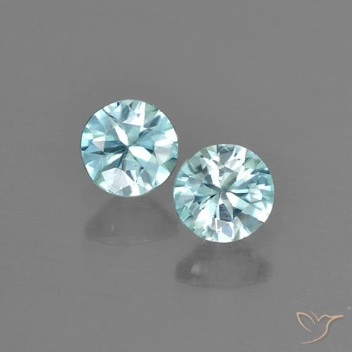 0.99ctw Natürlicher hellblau Zirkon, Runden, VVS-VS