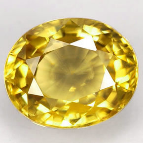 1,96 ctw natürlicher gelber Zirkon, Oval Schliff, VVS