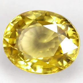 1,96 ctw natürlicher gelber Zirkon, Oval Schliff, VVS