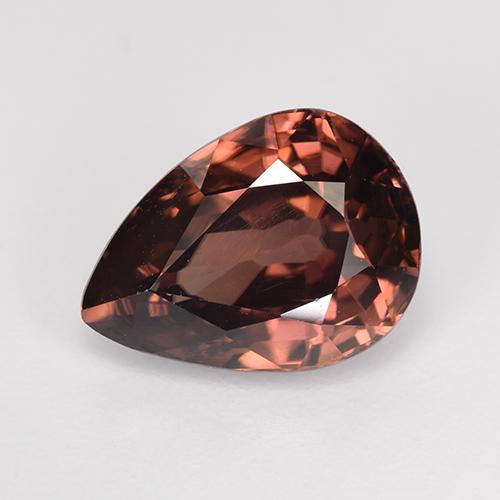 4,62 ctw natürlicher roter Zirkon, Birnenform, VVS-VS