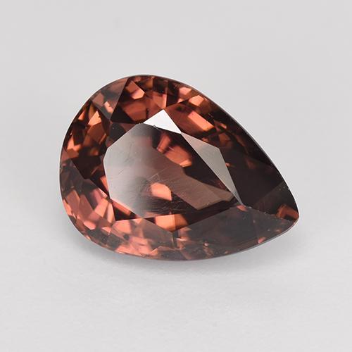 4,62 ctw natürlicher roter Zirkon, Birnenform, VVS-VS