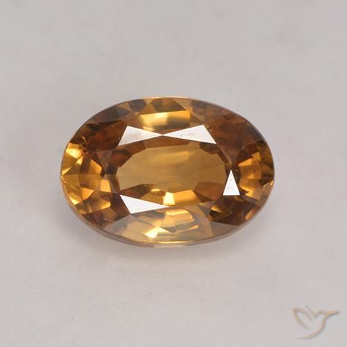 1.57ct Natürlicher gold-braun Zirkon, Oval, VVS