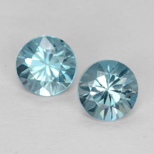 0.96 ct natürliche Mittelgrünes Blau Zirkon-Edelsteine, Rund Schliff, VVS-VS