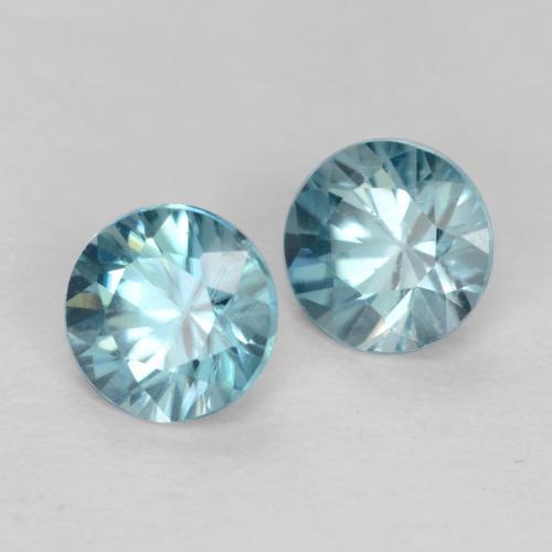 0.96 ct natürliche Mittelgrünes Blau Zirkon-Edelsteine, Rund Schliff, VVS-VS
