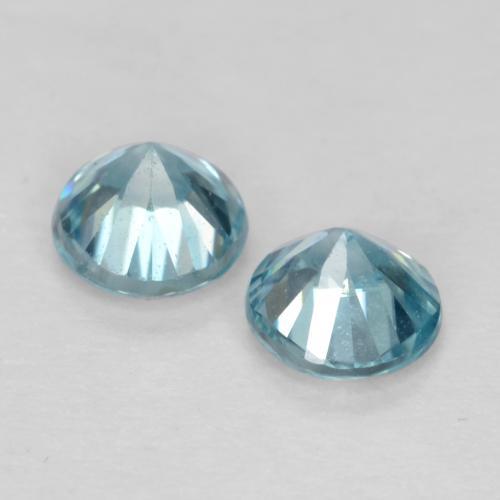 0.96 ct natürliche Mittelgrünes Blau Zirkon-Edelsteine, Rund Schliff, VVS-VS