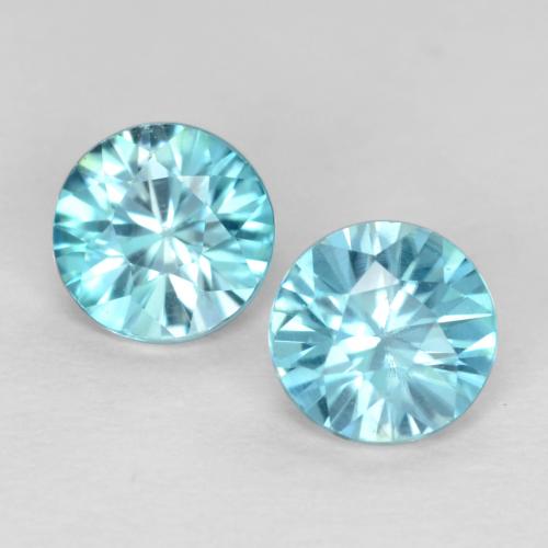 0,97 ct natürliche blauer Zirkon-Edelsteine, Rundschliff, VS