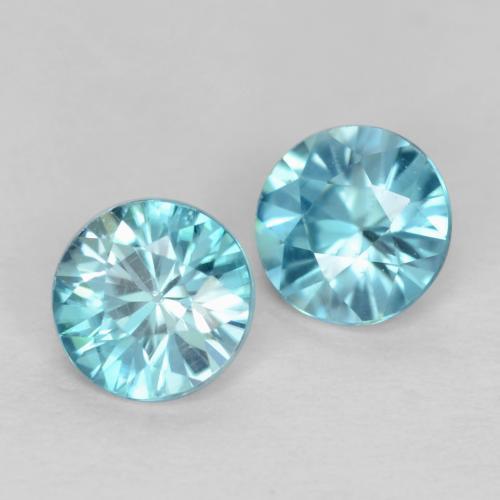 0,97 ct natürliche blauer Zirkon-Edelsteine, Rundschliff, VS