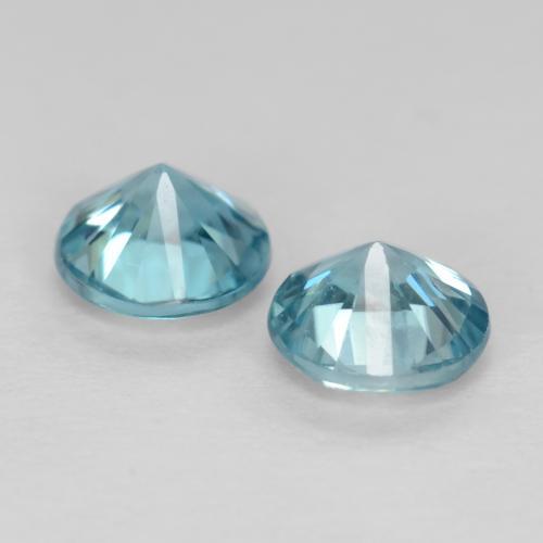 0,97 ct natürliche blauer Zirkon-Edelsteine, Rundschliff, VS