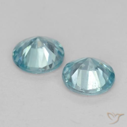 0.88 ct natürliche Hellgrünliches Blau Zirkon-Edelsteine, Runden, VVS-VS