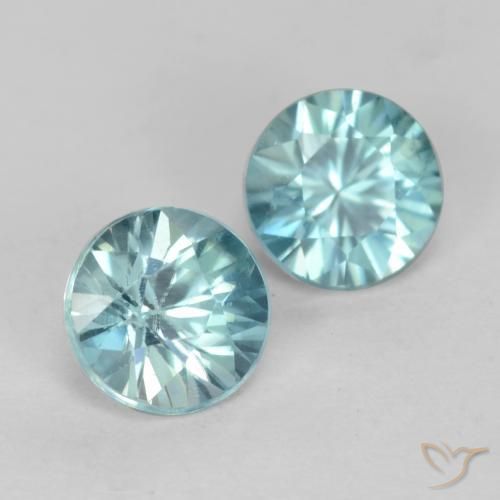 1.01 ct natürliche Mittelgrünes Blau Zirkon-Edelsteine, Runden, VVS-VS