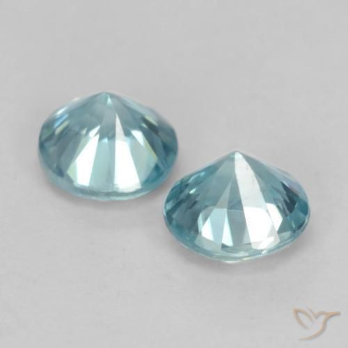 1.01 ct natürliche Mittelgrünes Blau Zirkon-Edelsteine, Runden, VVS-VS