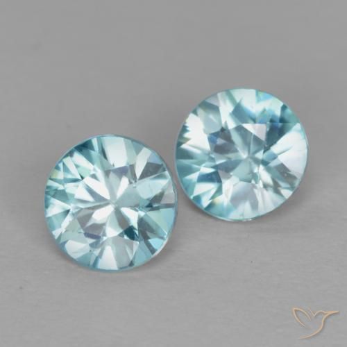 1.09 ct natürliche hellblau Zirkon-Edelsteine, Runden, VS