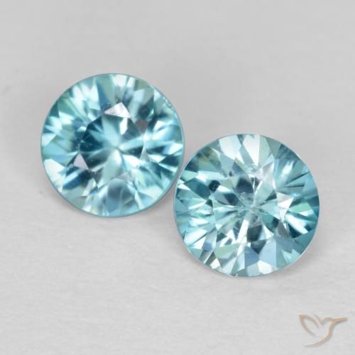 0.95ctw Natürlicher hellblau Zirkon, Runden, VS