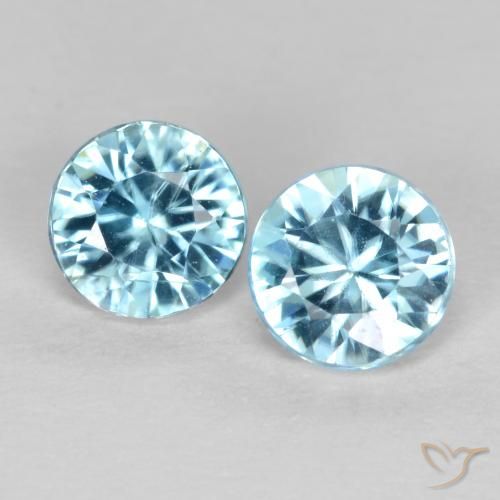 0.98ctw Natürlicher Baby blau Zirkon, Runden, VS