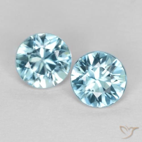 0.88ctw Natürlicher hellblau Zirkon, Runden, VS