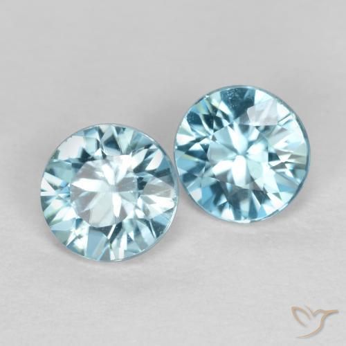 0.88 ct natürliche hellblau Zirkon-Edelsteine, Runden, VS