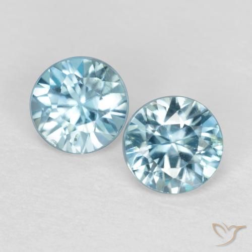 0.69ctw Natürlicher Baby blau Zirkon, Runden, VS