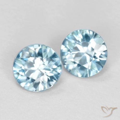 0.91 ct natürliche Helles Maya-Blau Zirkon-Edelsteine, Runden, VS