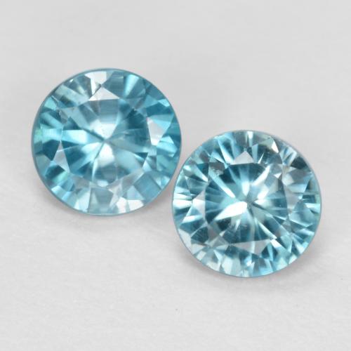 1,10 ct natürliche blauer Zirkon-Edelsteine, Rundschliff, VS