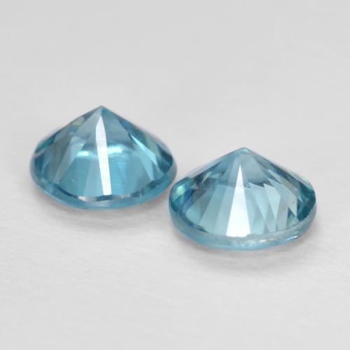 1,10 ct natürliche blauer Zirkon-Edelsteine, Rundschliff, VS