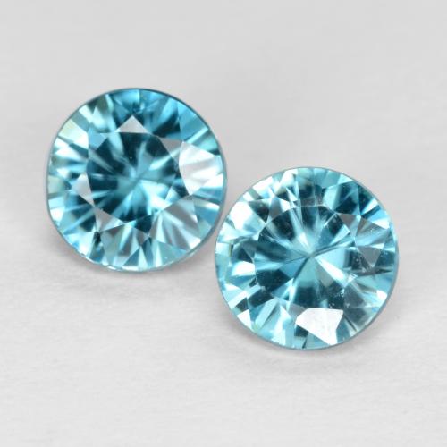 1,04 ct natürliche blauer Zirkon-Edelsteine, Rundschliff, VS