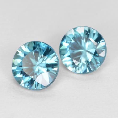 1,04 ct natürliche blauer Zirkon-Edelsteine, Rundschliff, VS