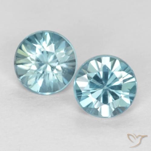 0.85ctw Natürlicher grünlich-blau Zirkon, Runden, VS