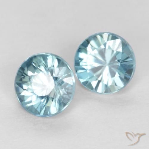 0.85 ct natürliche grünlich-blau Zirkon-Edelsteine, Runden, VS