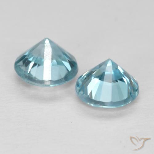 0.85 ct natürliche grünlich-blau Zirkon-Edelsteine, Runden, VS