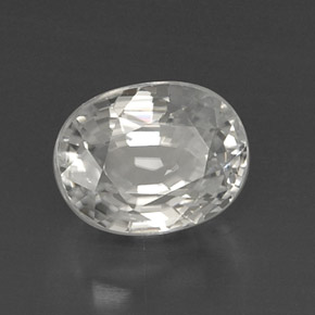 8,64 ctw natürlicher weißer Zirkon, Oval Schliff, VVS