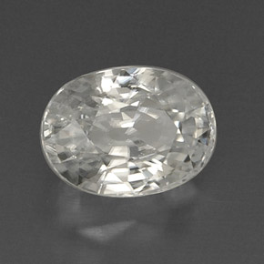 9,71 ctw natürlicher weißer Zirkon, Oval Schliff, VVS