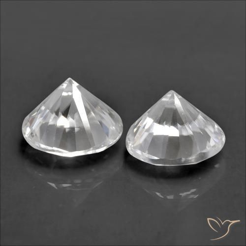 2.44 ct natürliche Weiß Zirkon-Edelsteine, Runden, VVS