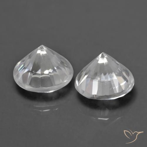 1.57 ct natürliche Weiß Zirkon-Edelsteine, Runden, VVS-VS