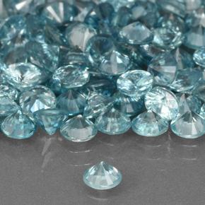 0,38 ctw natürlicher blauer Zirkon, Rundschliff, VVS-VS