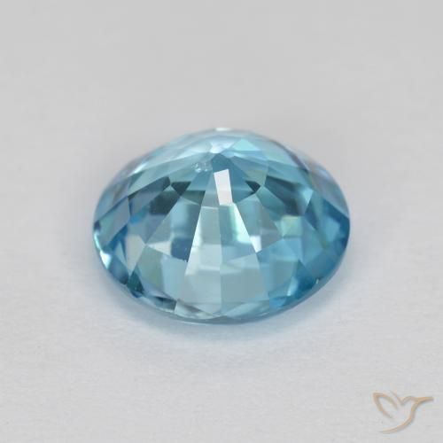 9,17 ctw natürlicher Cyan-Blau Zirkon, Runden, VVS