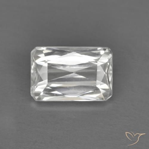 1.32ct Natürlicher Weiß Zirkon, Smaragdschliff, VVS