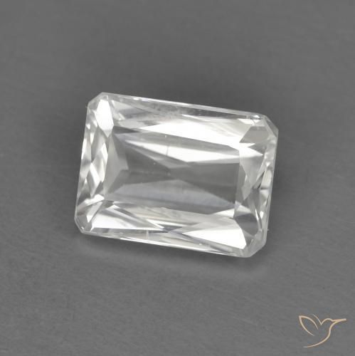 1.50ct Natürlicher Weiß Zirkon, Smaragdschliff, VVS