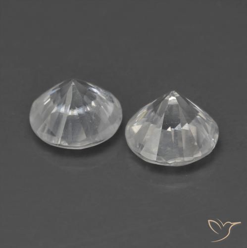 1.39 ct natürliche Weiß Zirkon-Edelsteine, Runden, VS