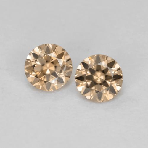 0,33 ct natürliche orangefarbener Zirkon-Edelsteine, Rundschliff, VVS