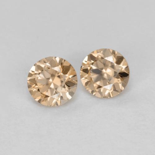 0,33 ct natürliche orangefarbener Zirkon-Edelsteine, Rundschliff, VVS