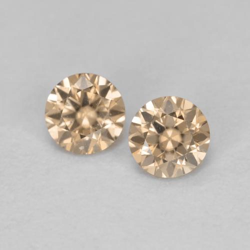 0,32 ct natürliche orangefarbener Zirkon-Edelsteine, Rundschliff, VS