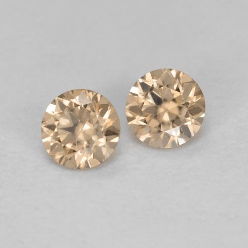 0,32 ct natürliche orangefarbener Zirkon-Edelsteine, Rundschliff, VS